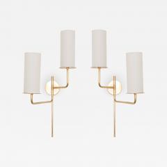 Pair of Double Swing Arm Brass Sconces - 1192266