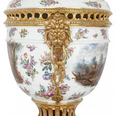 Pair of Dresden porcelain and gilt bronze vases - 2596927