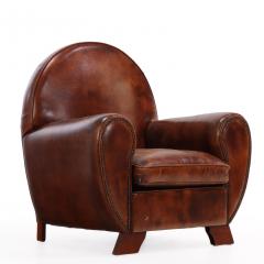 Pair of Dutch Art Deco Leather Club Chairs 20th Century - 4571105