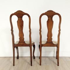 Pair of Dutch Baroque Walnut Inlaid Chairs circa 1780 - 3512057