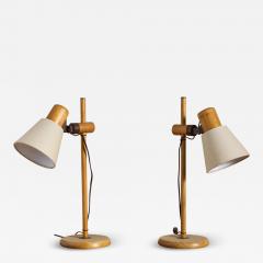 Pair of Dutch Pine Adjustable Table Lamps - 4062350