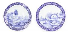 Pair of Dutch Porcelain Landscape Charger Plates - 4661645