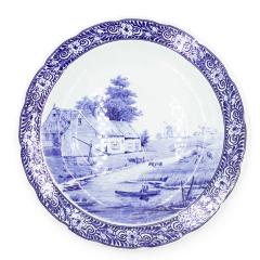 Pair of Dutch Porcelain Landscape Charger Plates - 4661646