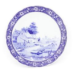 Pair of Dutch Porcelain Landscape Charger Plates - 4661649