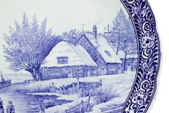 Pair of Dutch Porcelain Landscape Charger Plates - 4661652