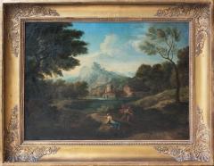 Pair of Early 18th Century Allegorical Landscapes Oil on Canvas Roman School - 562274