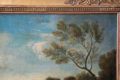 Pair of Early 18th Century Allegorical Landscapes Oil on Canvas Roman School - 562278
