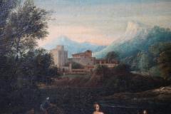 Pair of Early 18th Century Allegorical Landscapes Oil on Canvas Roman School - 562279
