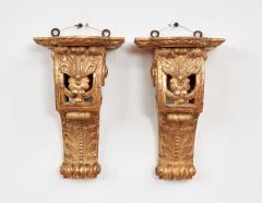Pair of Early 18th c Carved and Gilded Regence Wall Brackets - 4333869