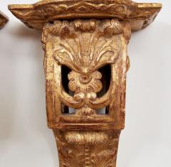 Pair of Early 18th c Carved and Gilded Regence Wall Brackets - 4333873