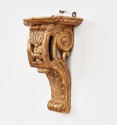 Pair of Early 18th c Carved and Gilded Regence Wall Brackets - 4333875