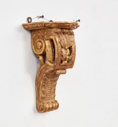 Pair of Early 18th c Carved and Gilded Regence Wall Brackets - 4333876