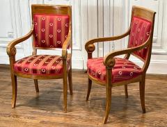 Pair of Early 19th C Biedermeier Fruitwood Chairs - 2732159