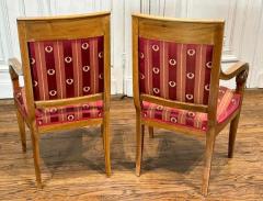 Pair of Early 19th C Biedermeier Fruitwood Chairs - 2732160