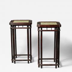 Pair of Early 19th Century Chinese Lacquer and Stone Pedestals - 3679589