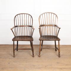 Pair of Early 19th Century West Country Windsor Armchairs - 3611597