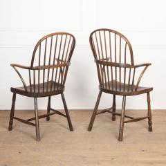 Pair of Early 19th Century West Country Windsor Armchairs - 3611663