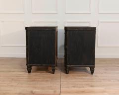 Pair of Early 20th Century Black Painted Chests with Carved Detail - 4464993