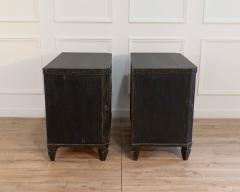 Pair of Early 20th Century Black Painted Chests with Carved Detail - 4465054