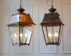 Pair of Early 20th Century French Copper Hanging Lanterns - 4402393