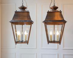Pair of Early 20th Century French Copper Hanging Lanterns - 4402403