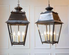 Pair of Early 20th Century French Copper Hanging Lanterns - 4402413