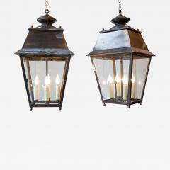 Pair of Early 20th Century French Copper Hanging Lanterns - 4402558