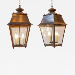 Pair of Early 20th Century French Copper Hanging Lanterns - 4402560