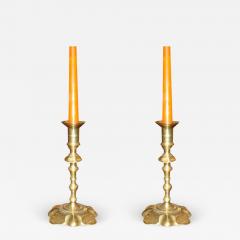 Pair of Early Queen Anne Brass Candlesticks - 2158227