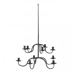 Pair of Early Two Tier Forged Iron Chandeliers - 4682428