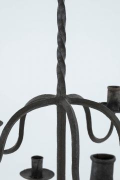 Pair of Early Two Tier Forged Iron Chandeliers - 4682429