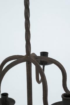 Pair of Early Two Tier Forged Iron Chandeliers - 4682431