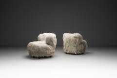 Pair of Easy Chairs in Grey Longhair Europe Mid 20th Century - 4374411