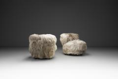 Pair of Easy Chairs in Grey Longhair Europe Mid 20th Century - 4374412