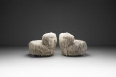 Pair of Easy Chairs in Grey Longhair Europe Mid 20th Century - 4374417