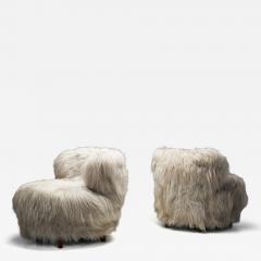 Pair of Easy Chairs in Grey Longhair Europe Mid 20th Century - 4379173