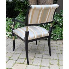 Pair of Ebanista Directoire Style Fauteuil Arm Chairs - 4215828