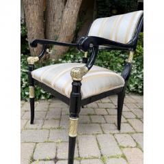 Pair of Ebanista Directoire Style Fauteuil Arm Chairs - 4215831
