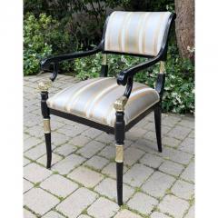 Pair of Ebanista Directoire Style Fauteuil Arm Chairs - 4215836