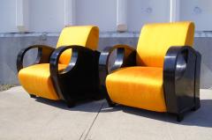 Pair of Ebonized Art Deco Club Chairs - 113704