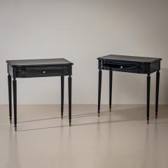 Pair of Ebonized Bedside Tables Italy Mid 20th Century - 4527747