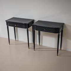 Pair of Ebonized Bedside Tables Italy Mid 20th Century - 4527753