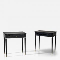 Pair of Ebonized Bedside Tables Italy Mid 20th Century - 4527940