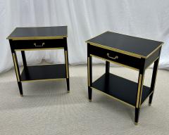 Pair of Ebony End Side Tables Night Tables Maison Jansen Style Hollywood - 2911792