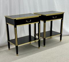 Pair of Ebony End Side Tables Night Tables Maison Jansen Style Hollywood - 2911793
