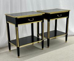Pair of Ebony End Side Tables Night Tables Maison Jansen Style Hollywood - 2911794