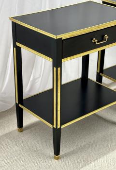 Pair of Ebony End Side Tables Night Tables Maison Jansen Style Hollywood - 2911795