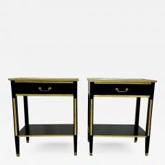 Pair of Ebony End Side Tables Night Tables Maison Jansen Style Hollywood - 2913005