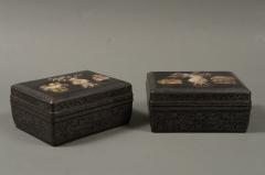 Pair of Ebony Wood Boxes - 3914065