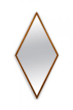 Pair of Edmond Spence American Mid Century Diamond Walnut Framed Mirrors - 4640180